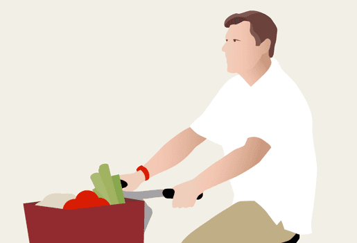 Op de fiets met groenten